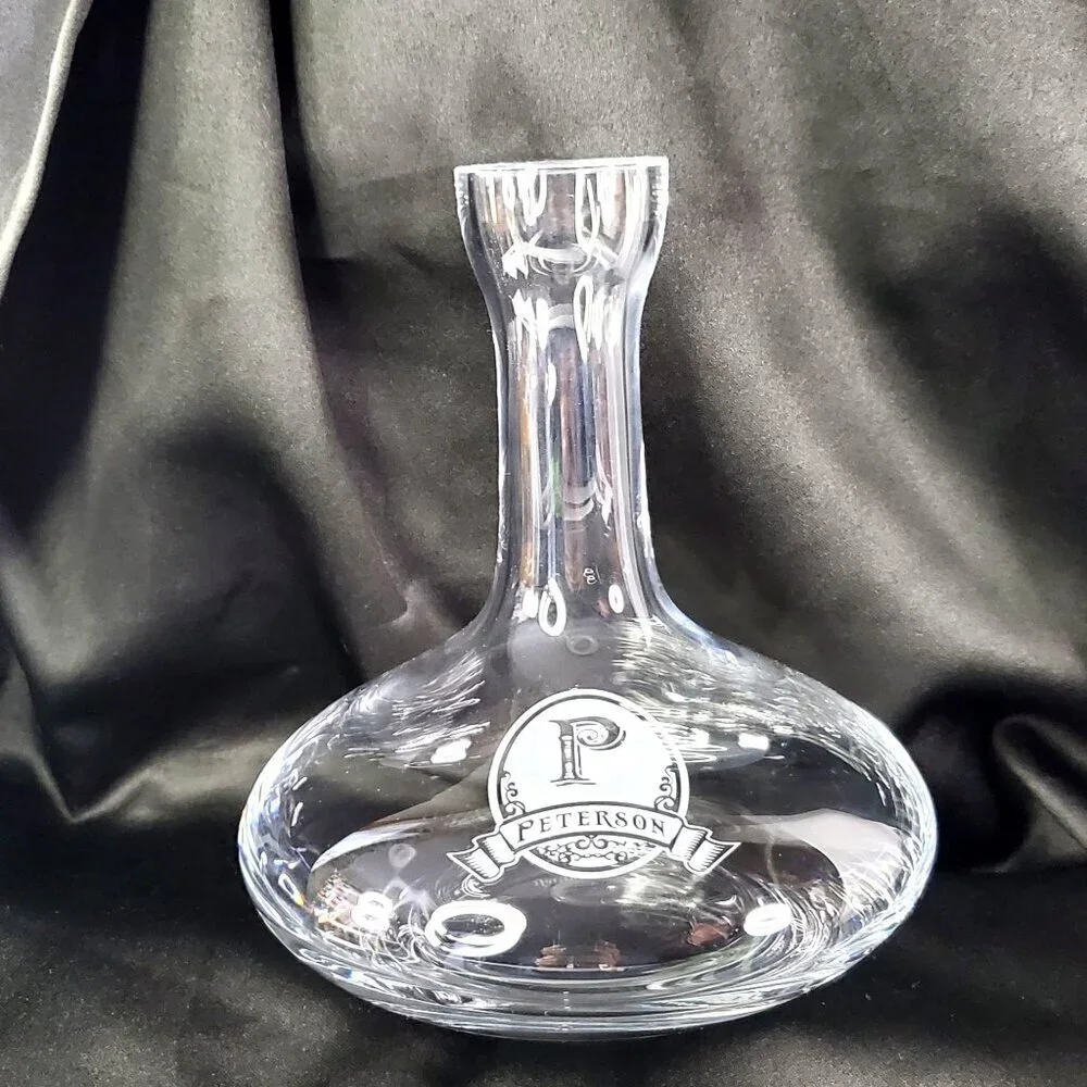 Peterson Ravenscroft Crystal Wine Decanter With Peterson Monogram Logo
